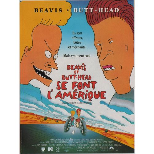Beavis Et Butt-Head Se Font L'amérique - Affiche Originale De Cinéma - Format 120x160 Cm - Un Film De Mike Judge Avec Les Voix De Robert Stack, Cloris Leachman, Jacqueline Barba - Année 1996