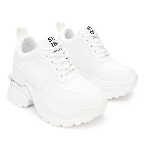 Baskets Femme Plateforme Ps098 Blanceu