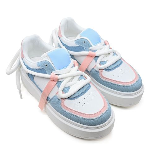 Baskets Femme Ps081 En Cuircologique Denim Bleueu