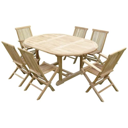 Ensemble De Jardin En Teck Premium Sawah 4 Chaises 2 Fauteuils Jenae