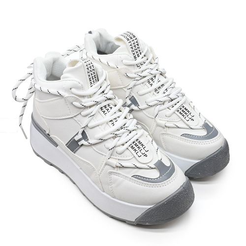 Baskets Femme Talons Hauts En Cuircologique Ps086 Blanceu