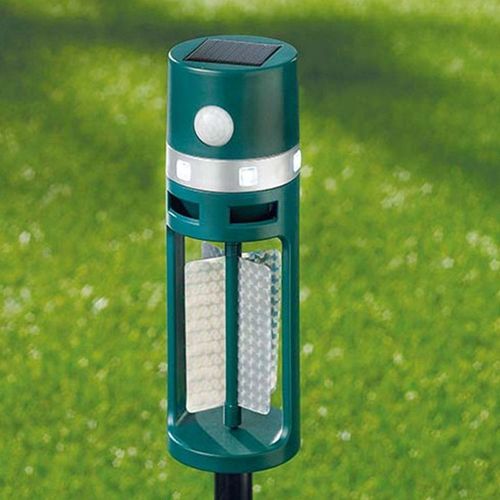 Shop-Story - Reflective : Répulsif Universel De Jardin À Énergie Solaire Contre Chats, Chiens, Oiseaux, Rongeurs, Nuisibles Par Ultrasons, Flash Lumineux, Pâles Réfléchissante 360°
