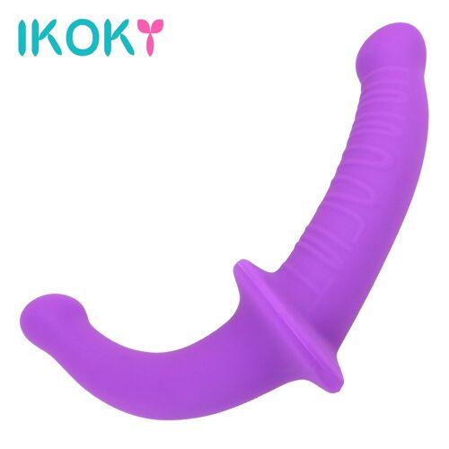 Godemiché À Sangle, Double Godemiché Flexible, Plug Anal, Jouets Sexuels Pour Lesbiennes, Double Pénis, Tête Longue, Masturbation Féminine