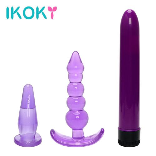 Jouets Sexuels Vibrants Pour Femmes, 3 Pièces, Perles Anales, Bâton Av, Stimulation Du Point G, Gode, Massage De La Prostate, Produit Pour Adultes
