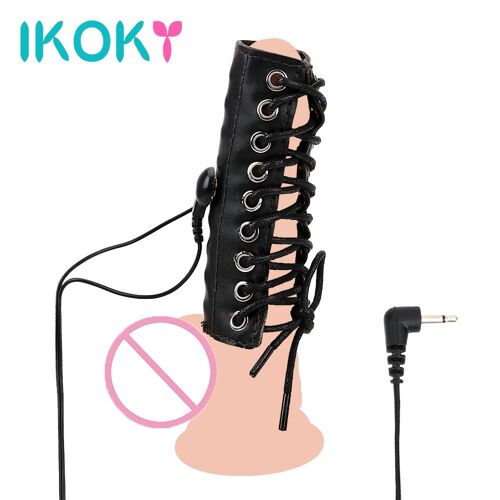 Ikoky-Anneaux De Pénis En Cuir Pour Hommes, Accessoires De Choc Électrique, Prolongateur De Bite, Jouets À Thème Médical, Produits Pour Adultes, 7.0