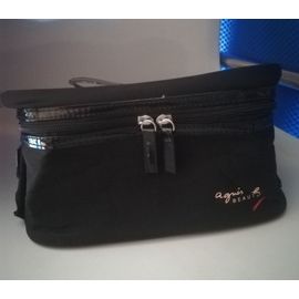 Vanity Souple Agnès B Noir Intérieur Rouge