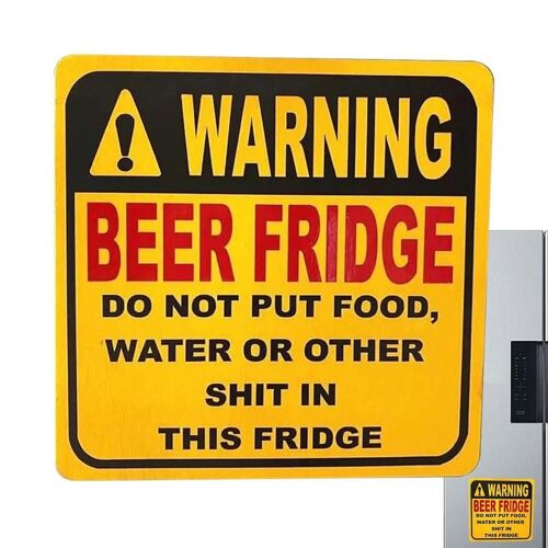 Aimant de réfrigérateur drôle de bière, aimant de réfrigérateur de bière d'iode, signe magnétique de réfrigérateur, ne mettez pas de nourriture, eau ou autre merde dans ce réfrigérateur, décoration à