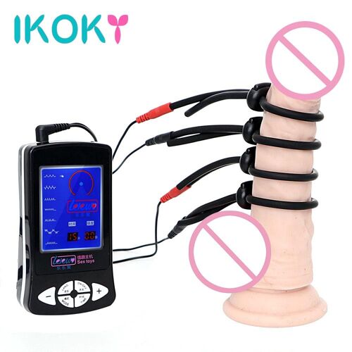 Anneau De Pénis En Silicone, Choc Électrique, Masseur Thérapeutique, Jouets Sexuels Médicaux Pour Hommes, Électrostimulation, Choc Électrique