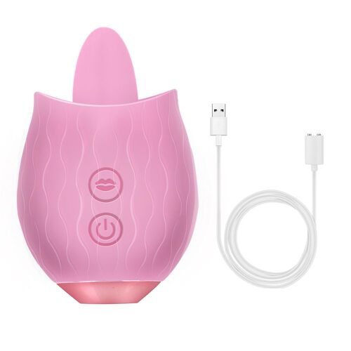 Vibrateur De Clitoris, Stimulateur De Langue, Anal, Clitoris, Point G, Mamelon Oral Vibrant En Forme De Rose