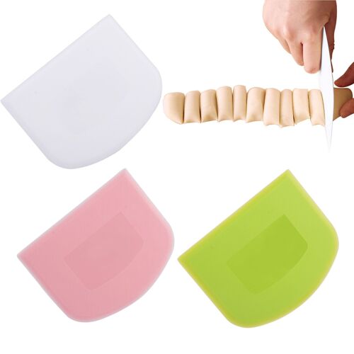 Coupe-Pâte Professionnel En Plastique Pe, Grattoir À Pâtisserie Antidérapant, Réutilisable, 3 Pièces