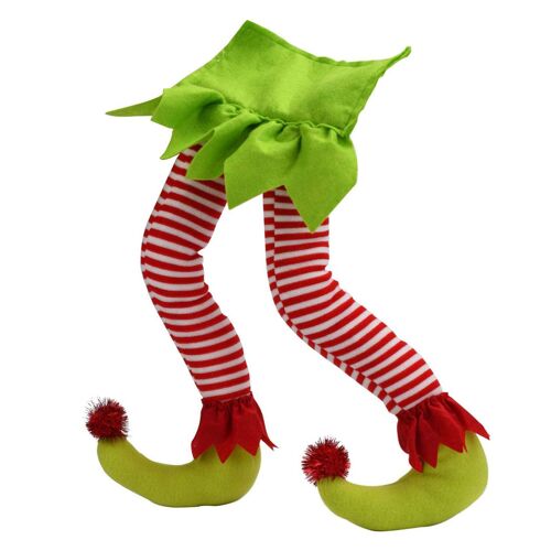 Jambes d'elfe en peluche pour décorations de Noël, jambe d'elfe du père Noël, jouet de figurine en peluche, ornement