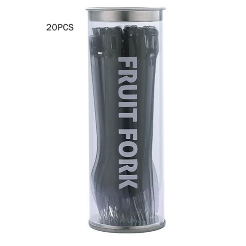 Fourchette À Fruits En Plastique Transparent Avec Étui De Rangement, Ustensiles De Cuisine, Gâteau, Dessert, Fête À La Maison, Pince Multifonctionnelle Réutilisable, 20 Pièces