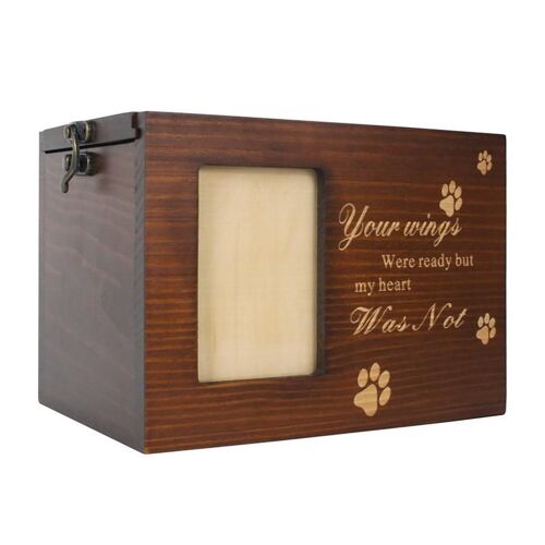 Boîte De Rangement Keepplex En Bois Avec Cadre Photo Pour Animaux De Compagnie, Chat, Chien, Bois Enrichi, Urnes Commémoratives Keepplex, Urnes De Crémation Avec Cadre Photo