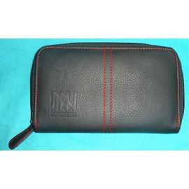 Dorotennis Portefeuille En Pvc Grainé Gris Souris Et Rouge