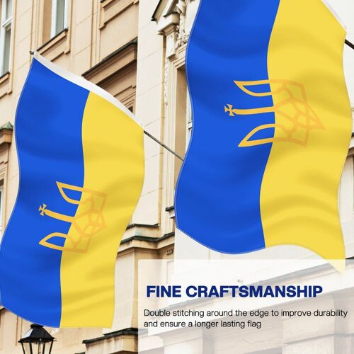 Drapeau National d'ukraine 90x150cm, bannière avec Badge, pour les activités de bureau, les défilés, les festivals et la décoration de la maison