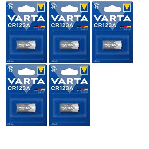 5 piles Varta CR 123A LITHIUM