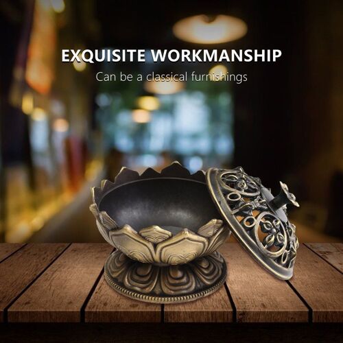 Brûleur d'encens en alliage de bouddha chinois, porte-encens en fleur de Lotus, encensoir fait à la main pour décoration bouddhiste de maison et de bureau