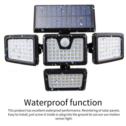 Lampe Solaire Led Pliable À Quatre Têtes, Imperméable, Mouvement Intelligent, Luminaire D'extérieur, Idéal Pour Un Jardin, Une Cour Ou Un Garage, Nouveau Modèle