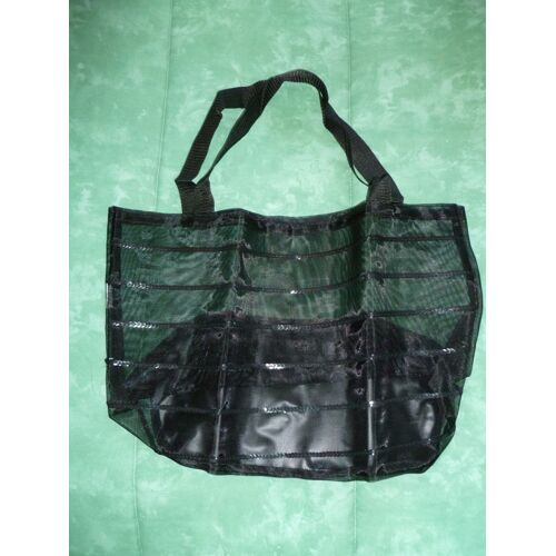 Sac Shopping Voile Transparent Avec Sequins Noir Neuf