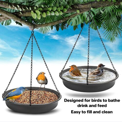 Mangeoire Suspendue 2 En 1 Pour Oiseaux, Plateau De Bain Pour Animaux De Compagnie Extérieur, Mangeoire Pour Oiseaux, Abreuvoir, Décor De Jardin Extérieur, Fiable