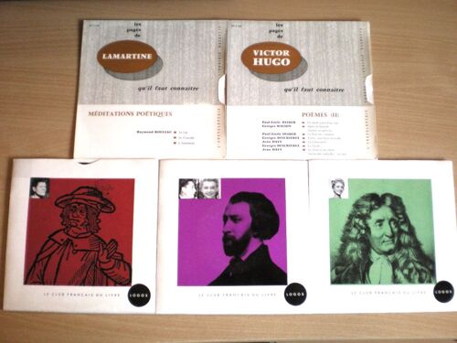 Lot 8x45t - Poemes - Victor Hugo - Lamartine - Francois Villon - Alfred De Musset - Jean De La Fontaine