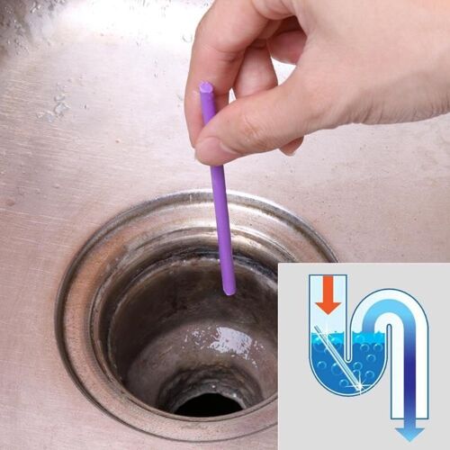 Nettoyeur de vidange d'évier, 12 pièces/ensemble, tige de nettoyage d'égout, décontamination à l'huile de la cuisine, des toilettes, de la baignoire, nettoyeur de vidange d'égout, cheveux clairs