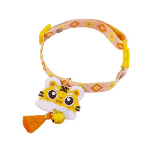 Collier Pour Animal De Compagnie, Joli Collier Circulaire, Facile À Porter, Réglable, Pour Habiller Le Chat, Avec Mini Cloche, Pendentif Lion, Décoration