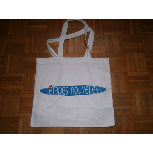 Sac En Toile Etapes Nouvelles Tissu Blanc