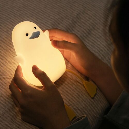 Lampe Led En Forme De Canard En Silicone, Rechargeable Par Usb, Mignon, Squishy, Idéal Pour La Chambre D'un Enfant Ou Comme Cadeau De Vacances, V0b3
