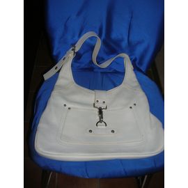 Sac À Main Lancaster Cuir Blanc 37 X 24cm.