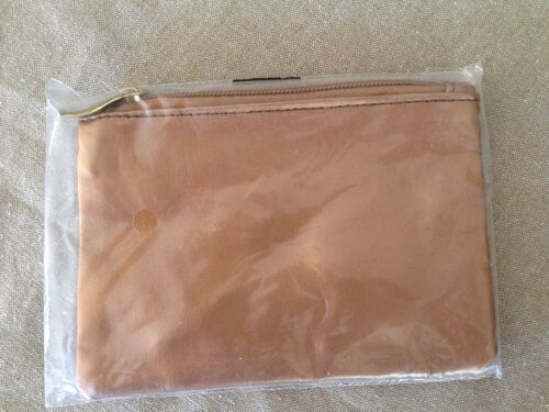 Trousse À Maquillage Simili Cuir Doré 15 Cm X 11 Cm Isabelle Deroisne