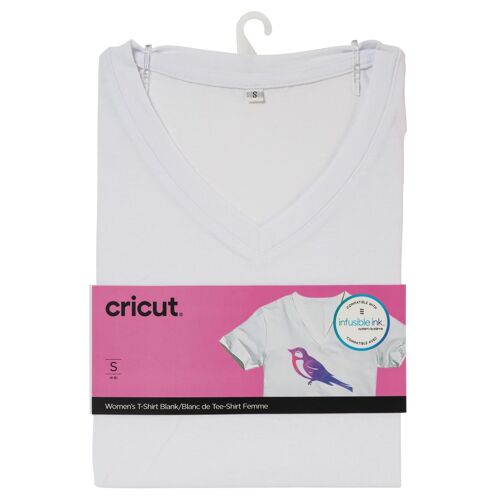 Cricut : T-Shirt Femme Blanc (S) Col V À Customiser