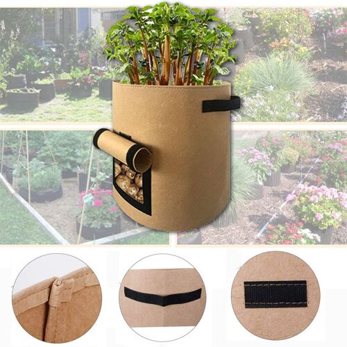 Sac De Culture Pour Jardinière, Pot De Culture Pour Légumes, Fleurs, Fruits, Pommes De Terre, Conteneur De Culture, Jardin, Grenade, Outils De Bricolage, 4 Gallons