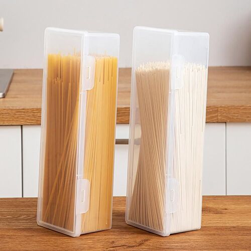 Boîte de Rangement pour Réfrigérateur, Conteneur Alimentaire, Boîte à Spaghetti, Couvercle Rabattable, Grande Capacité, Transparente, Multifonction, 1560ml