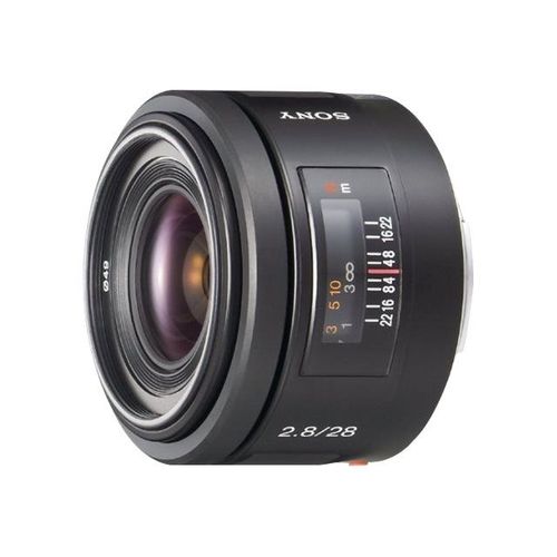 Objectif Sony SAL28F28 - Fonction Grand angle - 28 mm - f/2.8 - Sony A-type - pour Handycam NEX-VG900; a DSLR-A100, SLT-A55, A57, A58, A65, A77; a NEX F3D, F3K, F3Y; a3000