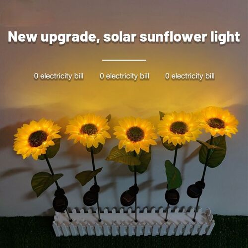 Lampe Led Solaire Imperméable En Forme De Tournesol, Luminaire Décoratif D'extérieur, Idéal Pour Un Jardin, Une Pelouse Ou Une Cour