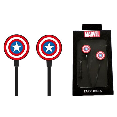 Ecouteurs Filaires Kit Mains Libres Captain America Marvel