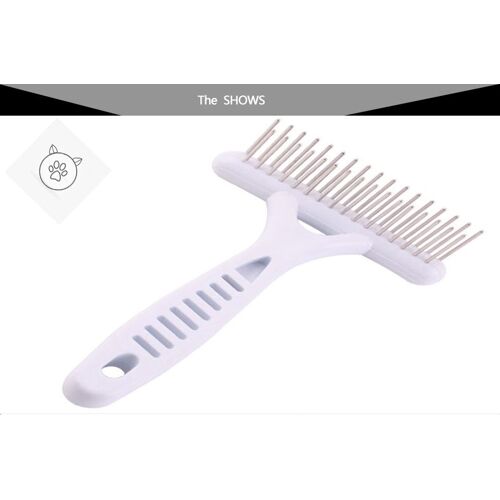Brosse De Toilettage Pour Chat Et Chien, Peigne Râteau Blanc Pour Chiens, Poils Courts Et Longs, Perte De Fourrure, Fournitures Pour Animaux De Compagnie