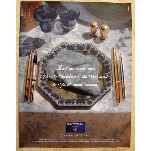 Publicité Papier - Stylo Waterman De 1996