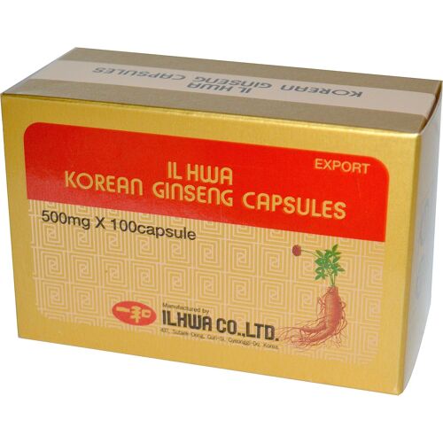 Coréen Ginseng Capsules, 500 Mg, 100 Capsules -Ilhwa 