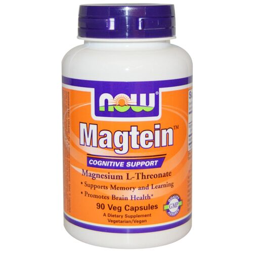 Magtein, Soutien Cognitif, 90 Veggie Caps -Now Foods 