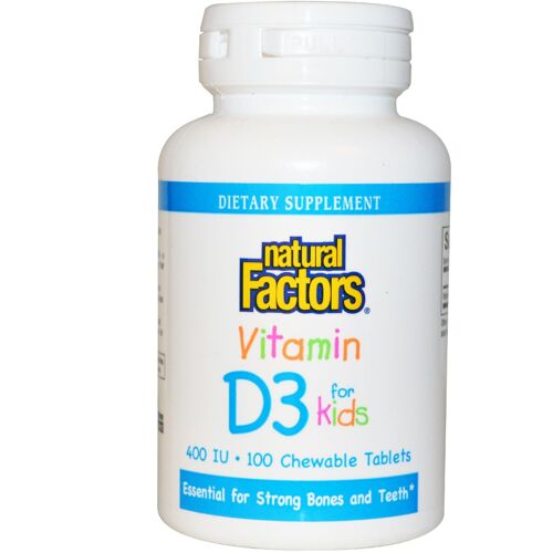 La Vitamine D3 Pour Les Enfants, Strawberry Flavor, 400 Ui -Natural Factors 