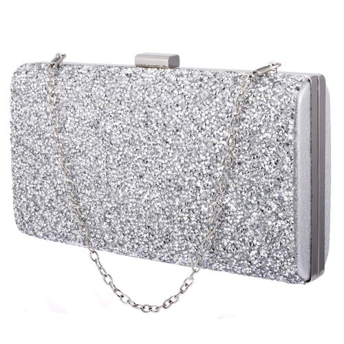 Sac Enveloppe Scintillant - Argent