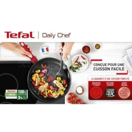 Tefal G2730402 Daily Chef Poele 24cm. Induction. Résistante. Antiadhésive. Facile A Nettoyer. Saine. Fabriquée En France