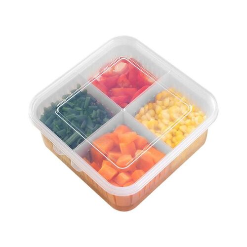 Réfrigérateur à 4 grilles résistant à la chaleur, panier de vidange, compartiment alimentaire, boîte transparente pour viande, oignon, vidéo