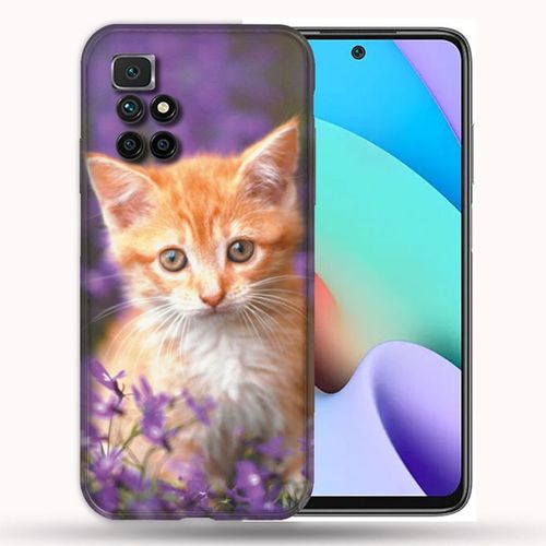 Coque Renforcée Pour Xiaomi Redmi 10 Animal Chat Violet
