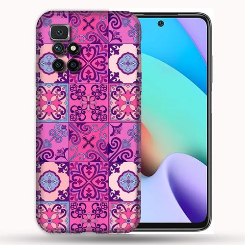 Coque Renforcée Pour Xiaomi Redmi 10 Texture Carreau Ciment Violet