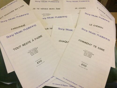 Kyo Je Cours Partition Feuillet Chant Piano Accords Sony Music Publishing