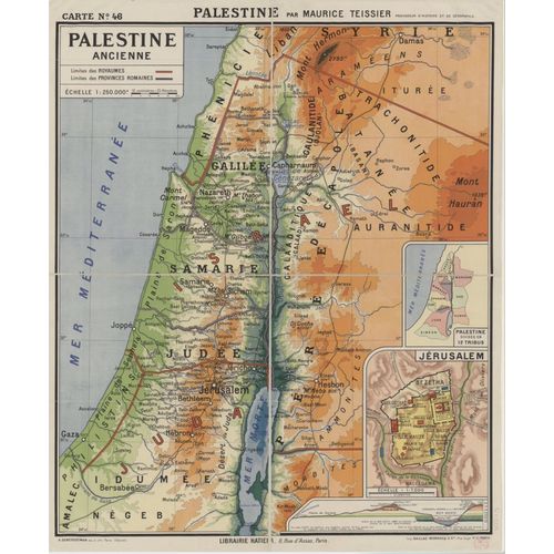 Affiche Palestine Ancienne Carte Scolaire