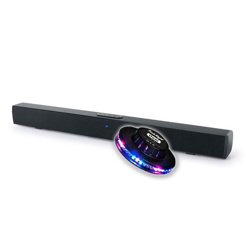 Barre de son Muse M-1520SBT, avec Bluetooth, AUX-IN, 50W noir, Jeu de lumière OVNI LED RVB
